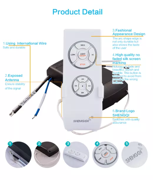 (Local SG Shop) Elmark High Quality ShengQi Original Universal AC Ceiling Fan Remote Control Receiver & 3 Speed Remote Control Set For Elmark AC Fan.