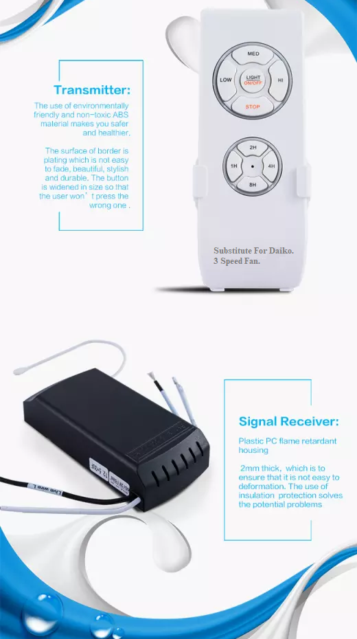 Tokyo. Daiko Alternative Ceiling Fan Remote Control Receiver & 3 Speed Remote Control Alternative Set For Daiko Tokyo Only.