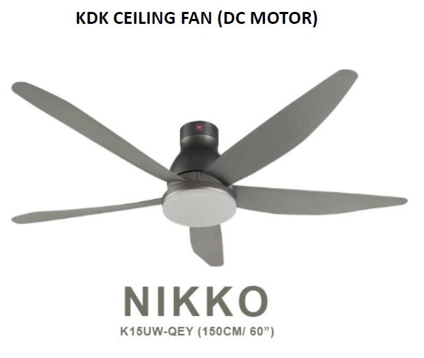 (Local SG Retail Shop) K15UW. Brand New Original KDK Ceiling Fan 3 Blade DC Fan Motor With Light.