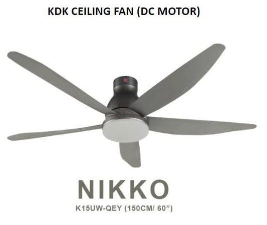 (Local SG Retail Shop) K15UW. Brand New Original KDK Ceiling Fan 3 Blade DC Fan Motor With Light.