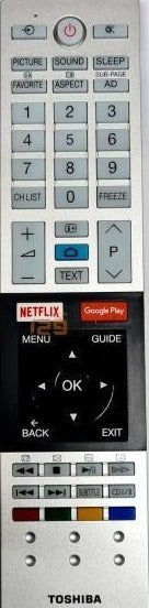 (Local Shop) Genuine 100% New Version Original Toshiba Smart TV Remote Control To Replace For CT-90462.