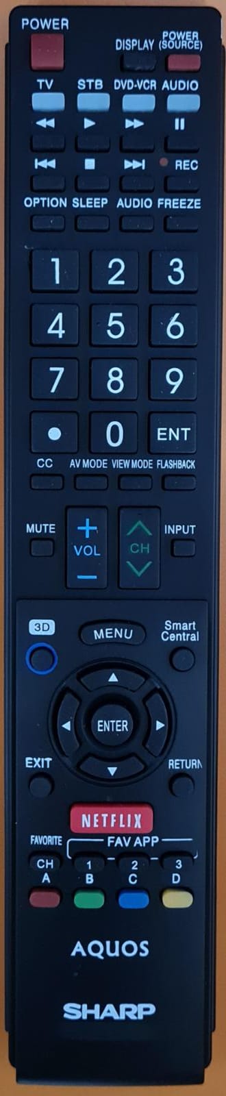 (Local Shop) New High Quality Substitute Remote Control for Sharp TV with NetFlix Function