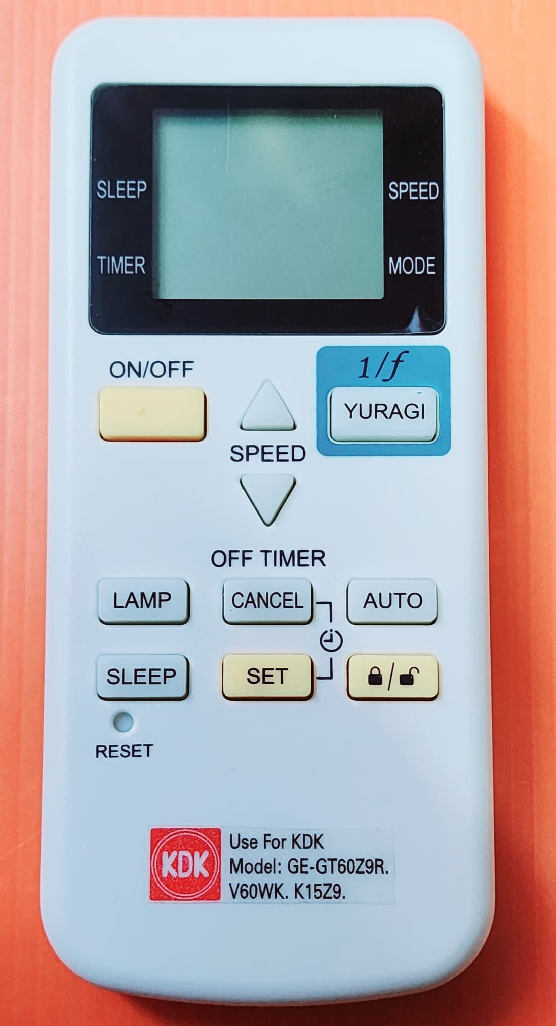 (Local SG Shop) Alternative V60WK Remote. Brand New Substitute KDK Remote Control To Replace For V60WK Only. (GE-GT15Z9, GE-GT15Z9R)