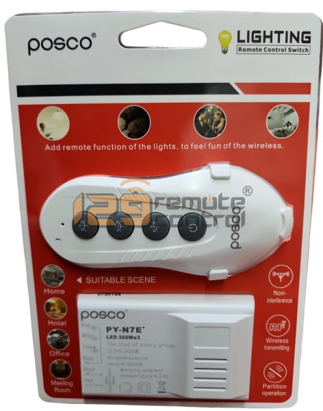 (Local SG Shop) PY-N7E. LED Authentic Genuine New Posco Remote Control for Light Control (3 Way - White Color) PY-N7E.