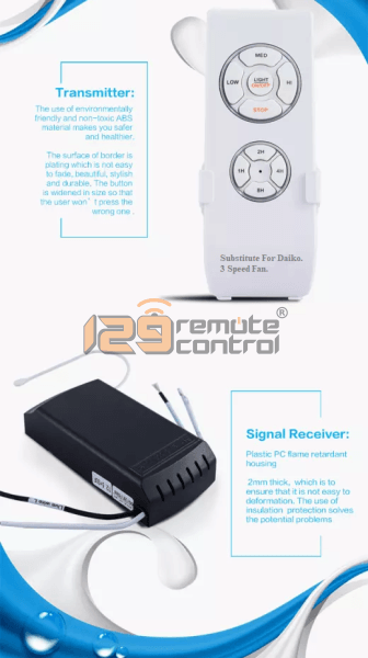 (Local SG Shop) Daiko High Quality Ceiling Fan Remote Control Receiver & 3 Speed Remote Control Alternative Set For Daiko Only.