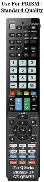 (Local SG Shop) PRISM+ PLUS | Standard Quality Smart TV Handheld Remote Control Replacement For E & Q Series. (GE-ERMV1 & GE-QRMV2)