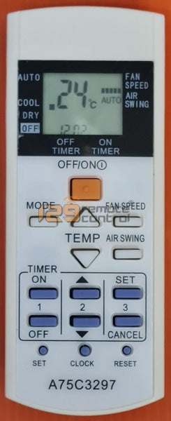 (Local Shop) A75C3297. Panasonic New High Quality Panasonic AirCon Remote Control Alternative For A75C3297.