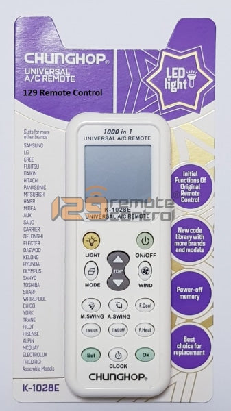 (Local Shop) Original Chunghop New K-1028E Universal AirCon Remote Control