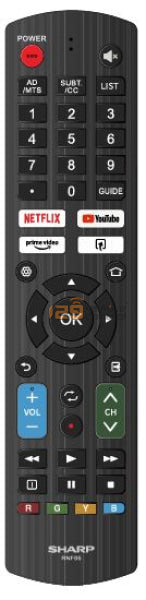 (Local SG Retail Shop) RNF05. GE-S5V5. Sharp Smart TV Remote Control For Sharp TV Replacement For RNF05. GE-S5V5.
