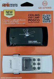 (SG) Authentic Genuine New Tristar/Posco Peak Ceiling Fan with Light Remote Control Receiver Set GE-CF6WS Replace for Tristar