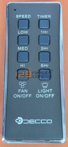 Decco Ceiling Fan Remote Control (Photo For Sample Only)