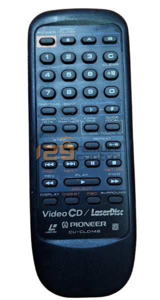 (Local SG Shop) CU-CLD148. Used 2nd Hand Original Pioneer Video CD LaserDisc Remote Control CU-CLD148. (Working Condition) Without Battery Cover.