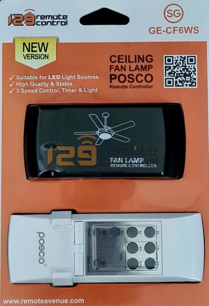 (Sg) Authentic Genuine New Posco Peak Ceiling Fan With Light Remote Control Receiver Set Ge-Cf6Ws